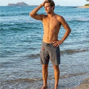 Vissla Tropical Bird in Paradise Boardshorts in Gray - Size 34